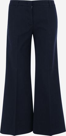 Ql2 Quelledue Womens Elegant Stretch Pants Navy Cotton Trousers