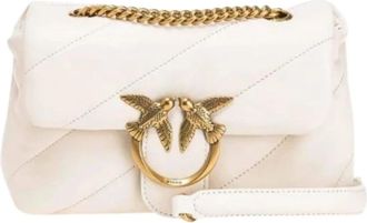 Pinko Love Puff Mini - Dames - Schoudertassen - Wit - ONE Size - Katoen - Tassen