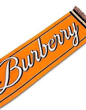 Burberry Mens Burberry Organic Cotton Bby Scrift Scarf Orange