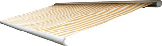 Hhg Funda De Recambio Para Toldo T122, Cofre Completo Funda De Recambio Protecci&oacute;n Solar 4x3m, Poli&eacute;ster Amarillo-blanco
