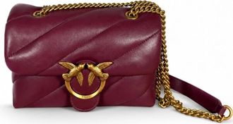 Pinko Pinko, Tassen, Dames, Rood, ONE Size, Leer, Love Puff Mini