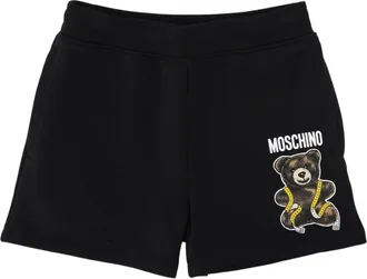 Moschino Teddy Playful Teddy Bear Graphic Cotton Shorts