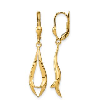 Diamond2Deal 14k Yellow Gold Fancy Drop Dangle Earrings