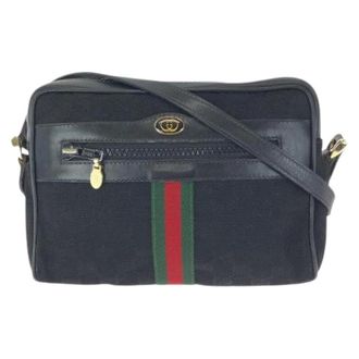 Gucci Pre-owned GG Canvas Leather Shoulder Bag - - Pre-owned - Donna - Nero - ONE SIZE
