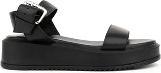 Sergio Moretti Schoenen, Dames, Zwart, 41 EU, Sm 6014-2938Blk Platte Sandalen
