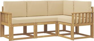 vidaXL Conjunto De Sof&aacute;s De Exterior 4 Uds. Y Beige Vidaxl