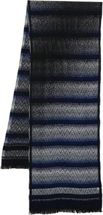 Missoni Sciarpa con frange e motivo chevron - Nero