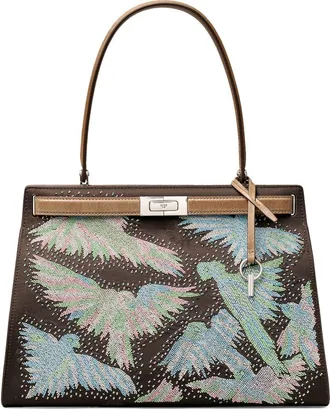 Tory Burch Beaded Classic Lee Bag in Brown Multi at Nordstrom