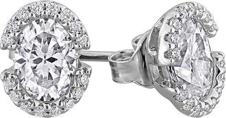 Rina Limor Silver 2.16 Ct. Tw. Created White Moissanite Stud Earrings