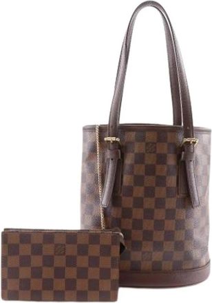 Louis Vuitton Pre-owned Damier Canvas Tote Tas - Dames - Vintage Tas - Bruin - ONE Size - Vintage
