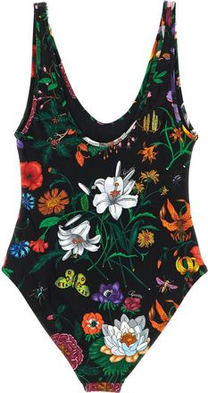 Gucci Black Floral Swimwear