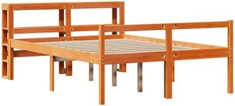 vidaXL Bed Frame with Headboard without Mattress Wax Brown 160x200 cm Vidaxl