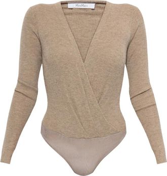 Max Mara Gelato Bodysuit - Dames - Bodies - Beige - M - Polyester - Tops