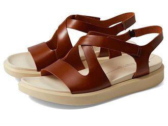 Ecco Flowt Cross Strap Sandal Womens Shoes Cognac : EU 41 (US Womens 10-10.5) M, Leather