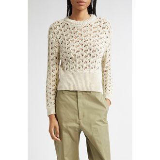 Bite Studios Vento Organic Cotton Crewneck Sweater in Cream at Nordstrom Rack, Size Large
