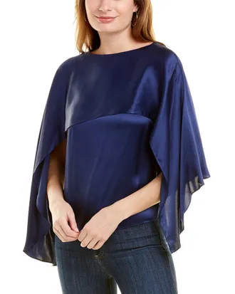 Halston Heritage Addilyn Charmeuse Silk-Blend Top