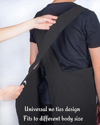 OEM Delantal Con Bolsillos, Delantal Informal Liso, Unisex, Tallas Grandes, Negro