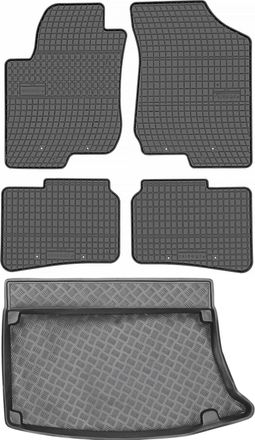 OEM Hyundai I30 I Hatchback De 2007-2012 Set - Alfombrillas De Goma Para Coche + Alfombrilla Para Maletero