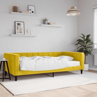 vidaXL Vidaxl - Furniture Limited - Sof&aacute; Cama Con Colch&oacute;n Terciopelo Amarillo