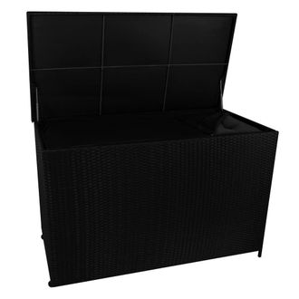 MonsterShop Rattan Cushion Storage Box 996L - Black