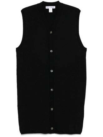 Comme Des Gar&ccedil;ons sleeveless cardigan - men - Wool - M - Black