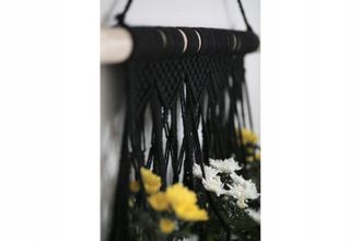 OEM Maceta De Macram&eacute; Para 5 Macetas, Negro