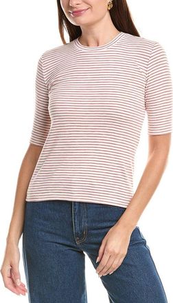 Vince Striped Elbow-Sleeve T-Shirt