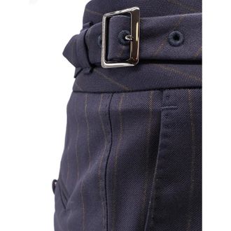 Dolce & Gabbana Pinstripe Virgin Wool Trousers - Black