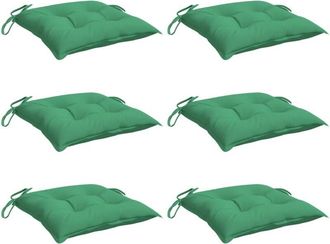 vidaXL Cojines De Silla De Jard&iacute;n 6 Uds Tela Oxford Verde 40x40x7 Cm Vidaxl