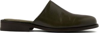 Christophe Lemaire square-toe leather slippers - men - Leather/Buffalo Leather/Calf Leather - 40 - Brown