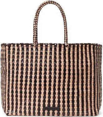 Loeffler Randall Klara Woven Leather Tote Bag in Chocolate/Desert Sand at Nordstrom Rack