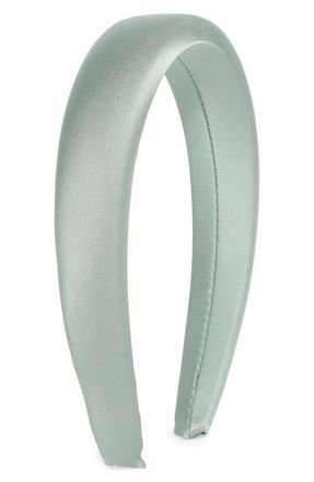 Chelsea28 Puff Satin Headband in Green at Nordstrom