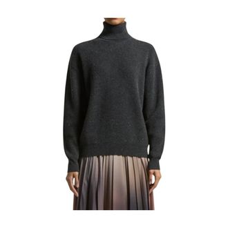 PESERICO Turtlenecks, female, Gray, S, Jersey punto cuello alto l&uacute;rex