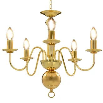 vidaXL Lampadario Oro 5 Lampadine Attacco E14 - Vidaxl