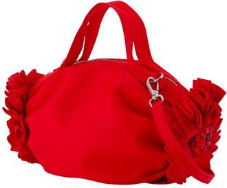 Simone Rocha Womens Mini Double Ribbon Rosette Purse - Simone Rocha Nylon Red Bags Handbags-Purses
