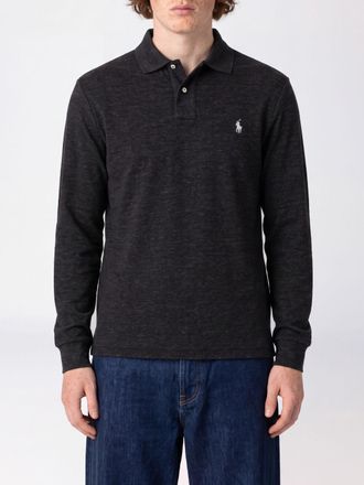 Polo Ralph Lauren Polo slim fit in cotone a maniche lunghe con logo Pony