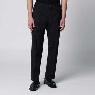 Santaniello Black trousers in wool blend