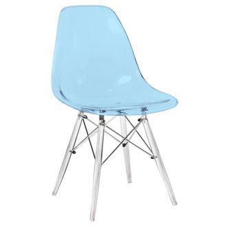 Leisure Mod Dover Molded Side Chair with Acrylic Base