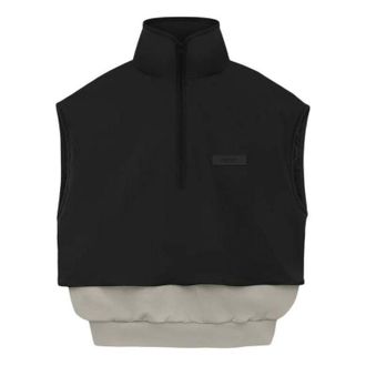 Fear of God SS24 Nylon Fleece Mockneck Vest Seal Jet Black 202SP244295F