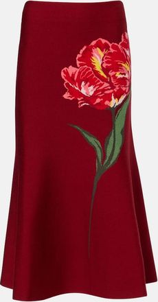 Carolina Herrera Gonna midi in jacquard di cotone e lana