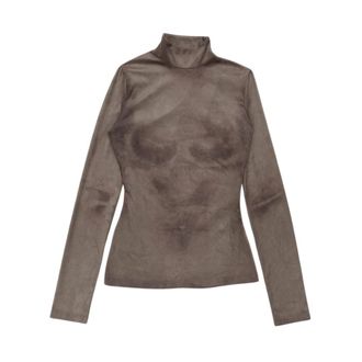 Acne Studios Printed turtleneck - female - Acne Studios - Long Sleeve T-Shirts - Gray - M - Tops