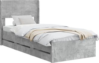 vidaXL Estructura De Cama Con Almacenamiento Y Cabecero Gris Hormig&oacute;n Vidaxl