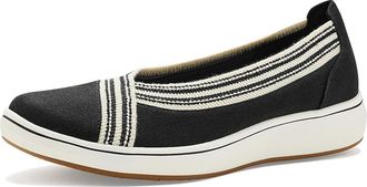 Clarks Breezesky Air Womens Dress Flat Shoes Black Textile 1 : 6.5 B - Medium