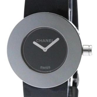 Chanel Pre-owned La Ronde Polshorloge - Dames - Pre-owned - Zwart - Maat: ONE Size Leer