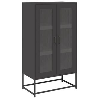 Berkfield Home Highboard Black 68x39x123 cm Steel | Size: 68 x 39 x 123 cm