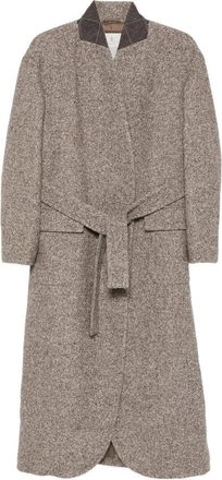 Brunello Cucinelli Cappotti Marrone, Bianco-Donna