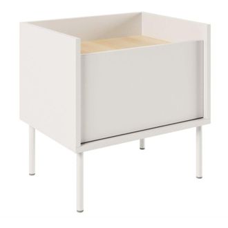 Selsey Selsey Tovi - Mesita De Noche De 1 Puerta, 50 Cm, Blanco / Efecto Roble