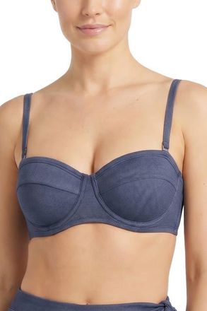 Change of Scenery Nellie Underwire Balconette Bikini Top in Indigo Twill at Nordstrom, Size X-Small