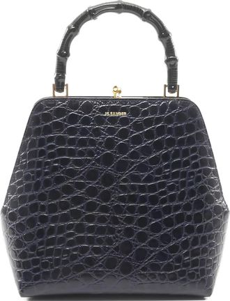 Jil Sander 2010s Goji bamboo square tote bag - Blue