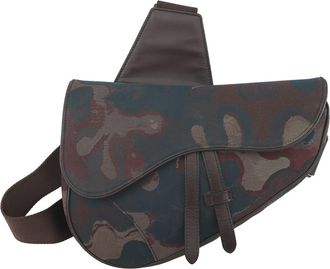 Dior Brown Canvas Leather Sling Bag (Pre-Owned)